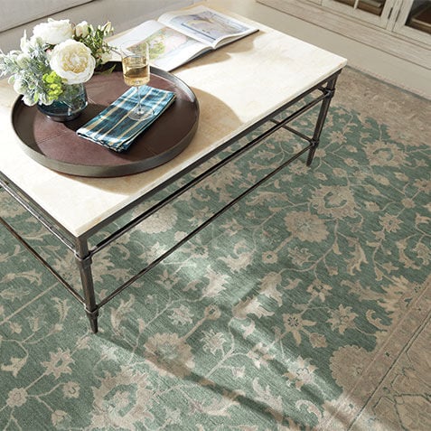 Mughal Mahal Sea Blue Floral Rug Product Tile Hover Image 041676