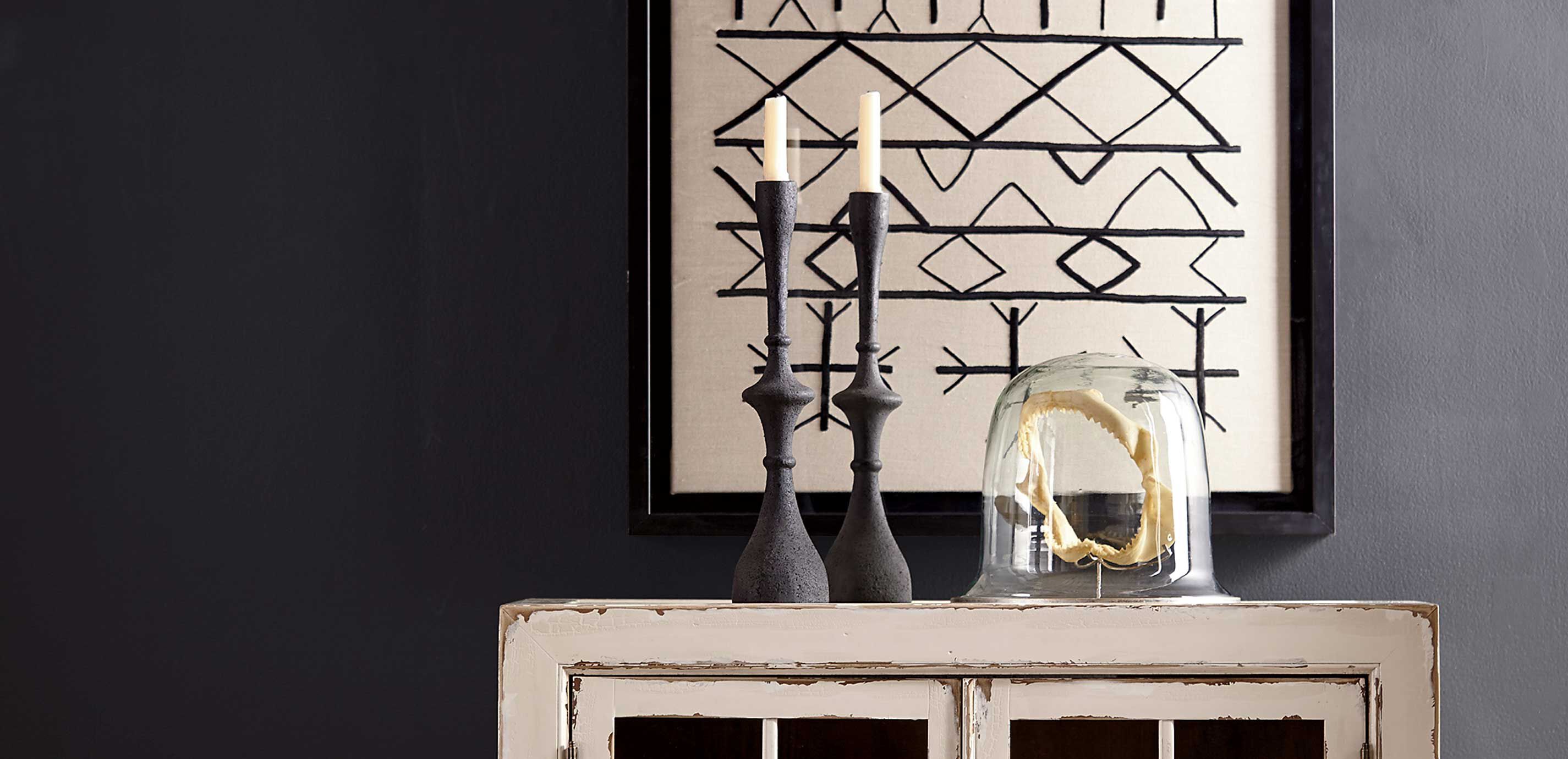 Waylan Cast Iron Candlestick Candle Holders Ethan Allen