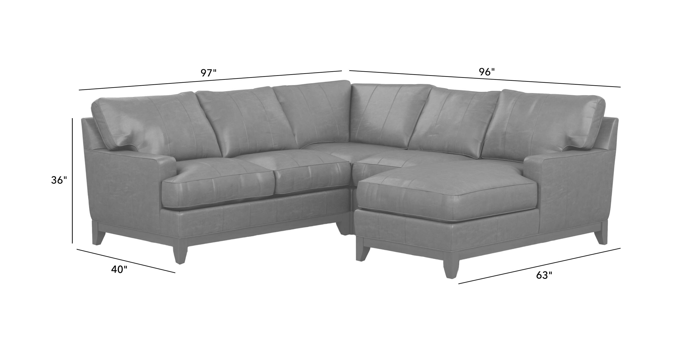Arcata Four-Piece Leather Sectional with Chaise_1