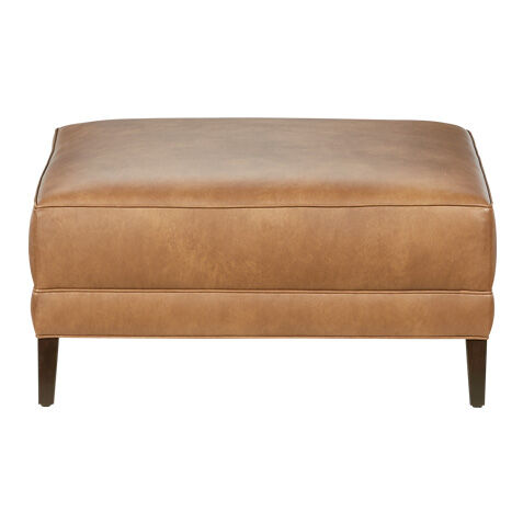 Nassau Leather Square Ottoman image