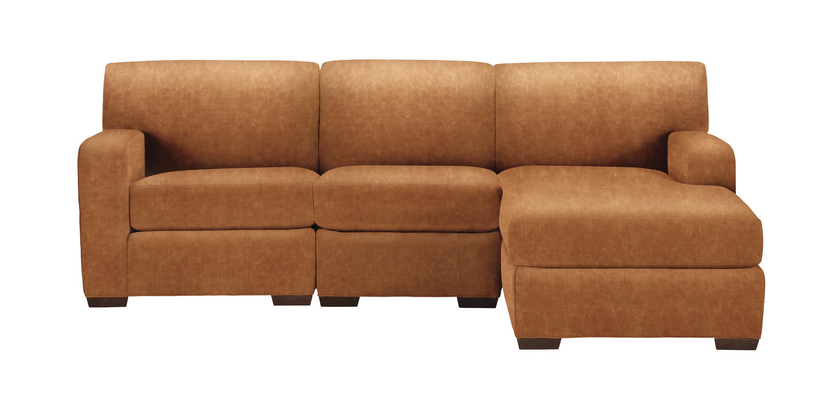 Kellan Leather Three-Piece Chaise Sectional