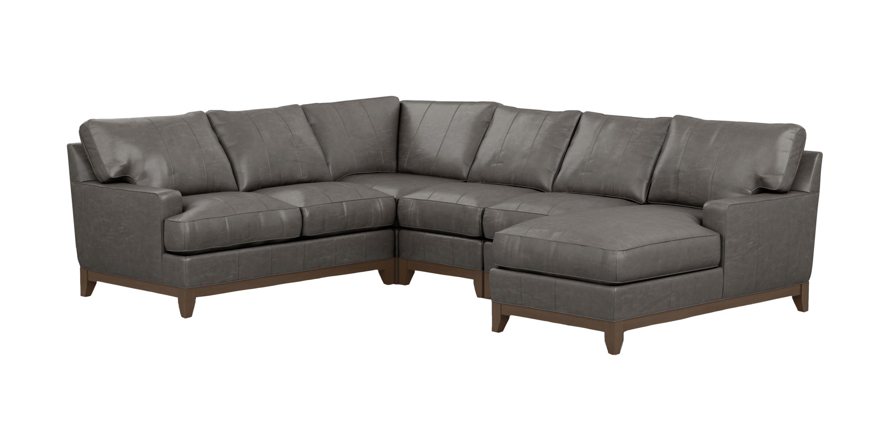 Arcata Five-Piece Leather Sectional with Chaise_2
