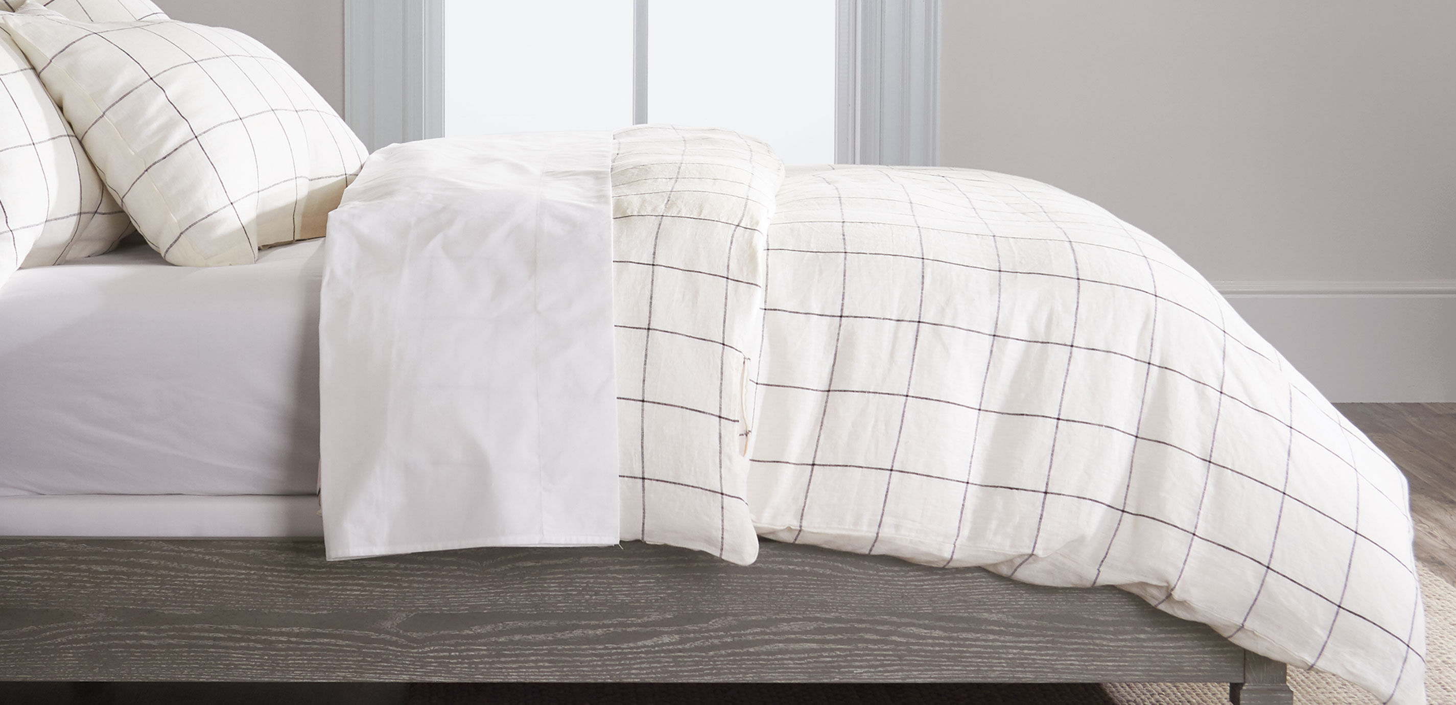 Linen Windowpane Duvet Cover