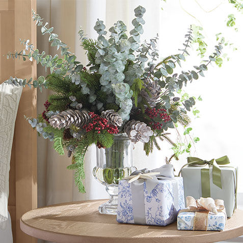 Evergreen & Eucalyptus Holiday Centerpiece Product Tile Hover Image 443764   GRN