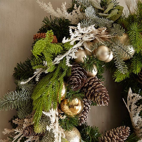 26" Champagne Holiday Wreath Product Tile Hover Image 443761   GRN