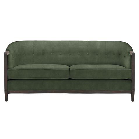 Mont Rose Exposed Wood Leather Sofa image