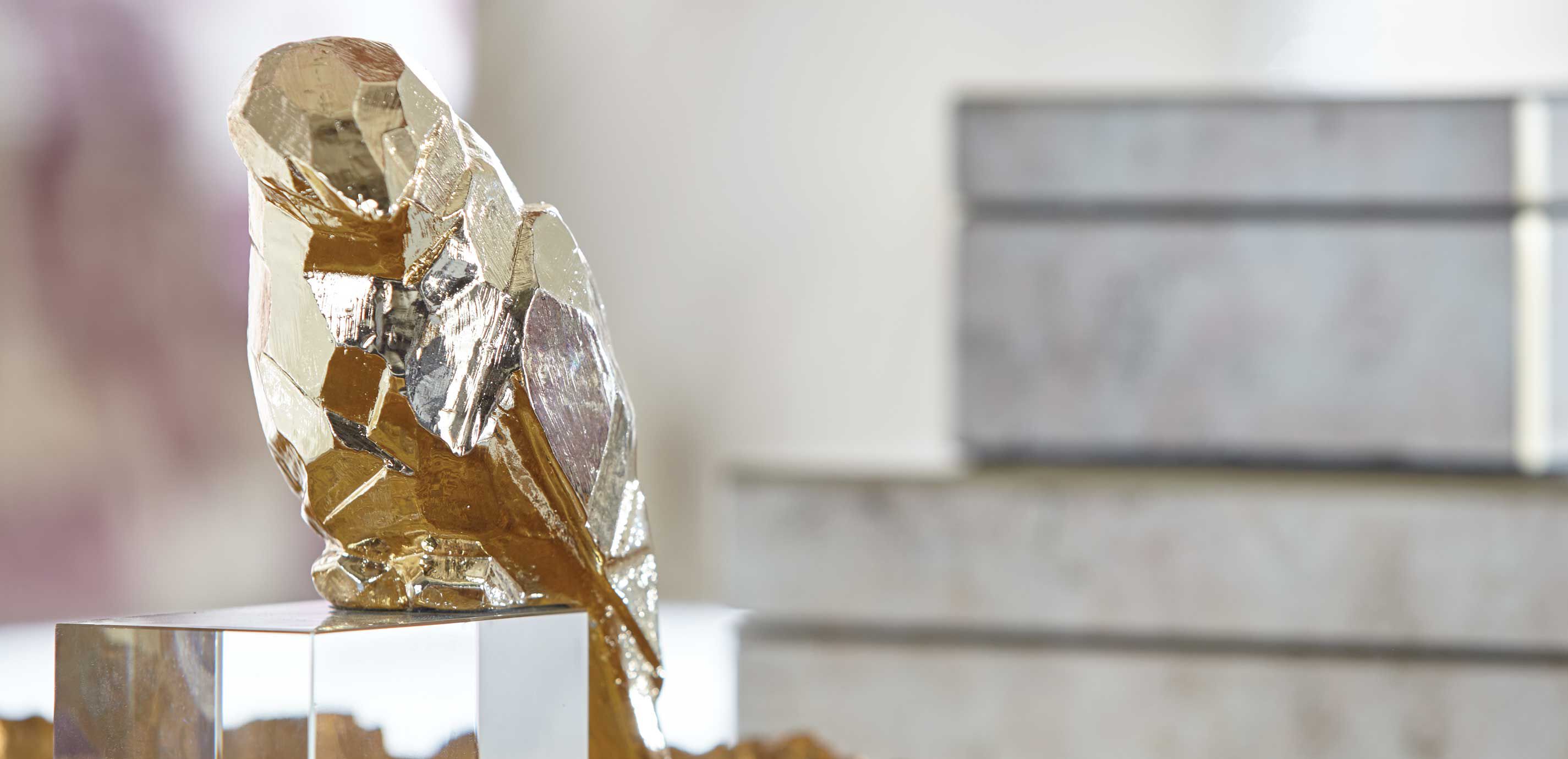 Cubist Finch on Stand_2