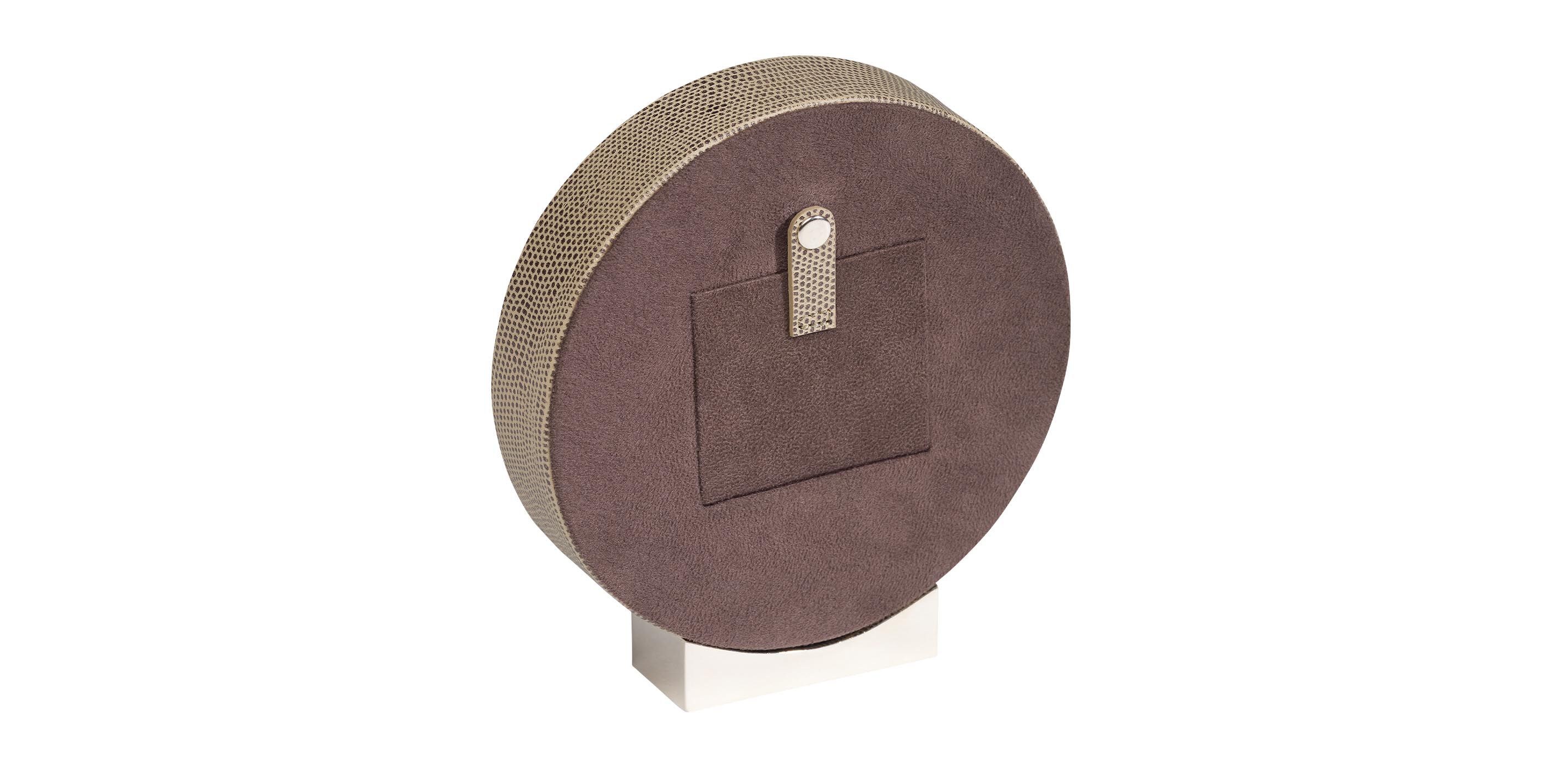 Reptile-Patterned Leather Desk Clock_3