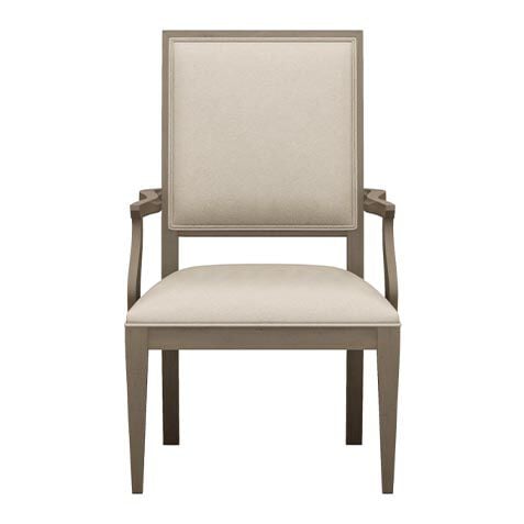 Hayden Leather Dining Armchair: Square Back, Tapered Leg image 727159