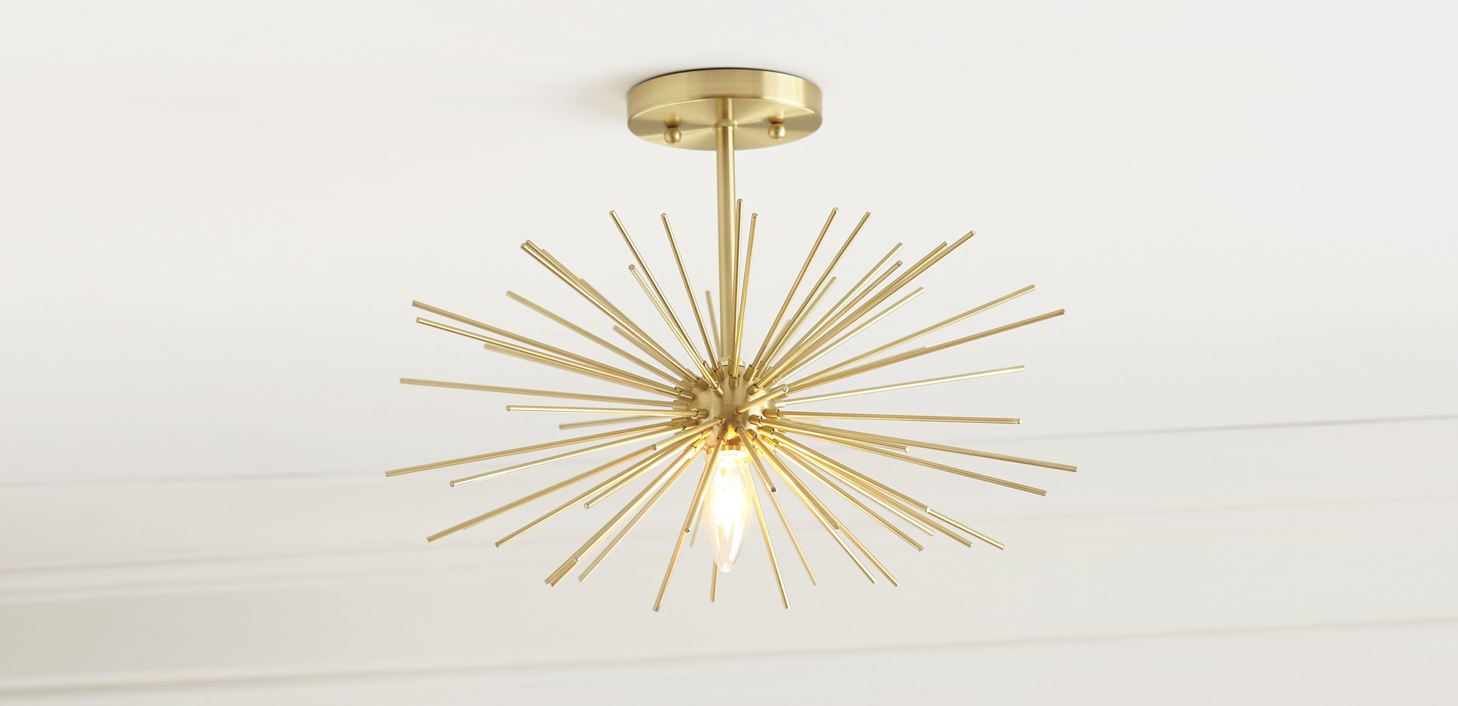 Starburst Brass Semi-Flush Ceiling Light_6