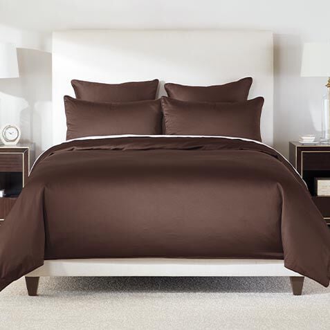 Salena Solid Duvet Cover and Shams Set, Espresso image 032012SETESP