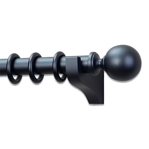 Painted Wood Drapery Hardware Set with Ball Finial image