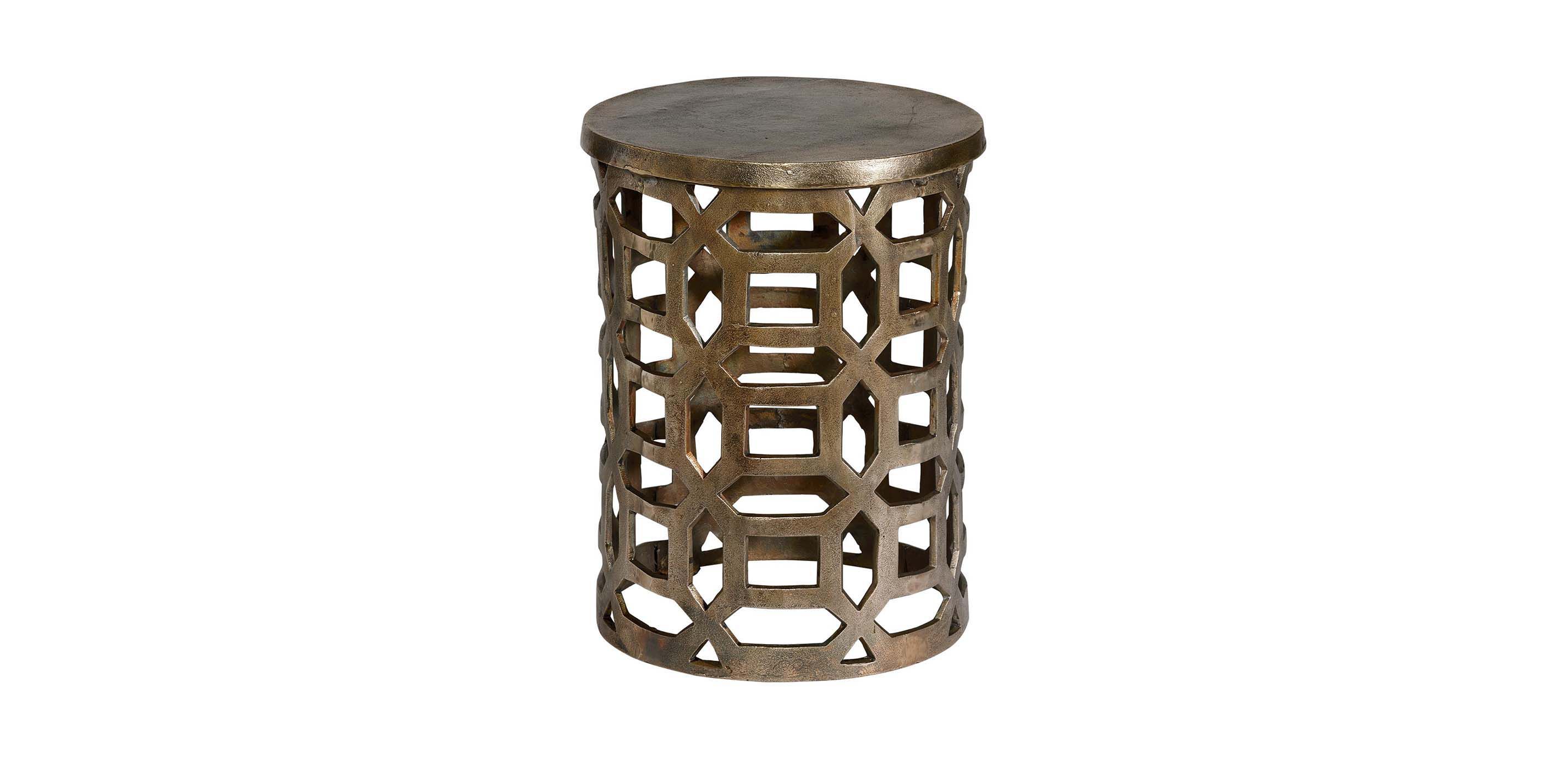 Bennie Pierced Brass Stool