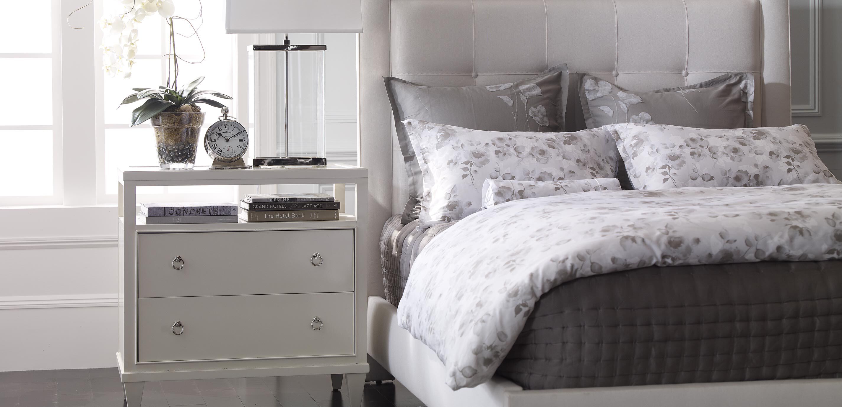 Heston GlassTop Night Table Ethan Allen GlassTop Night Tables Ethan Allen