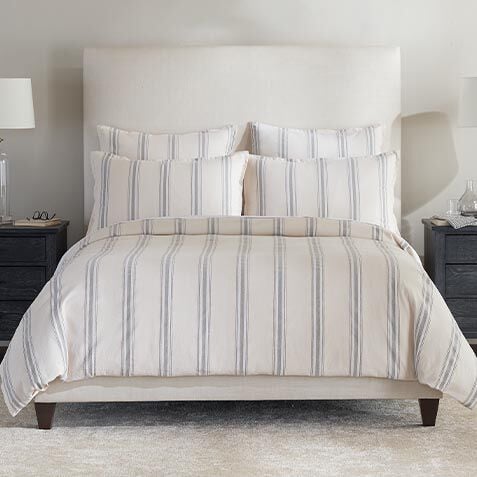 Garment-Washed Stripe Duvet Cover and Shams Set image 036253SET