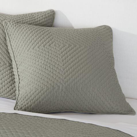 Geometric Matelasse Euro Sham, Olive image 032501D  OLI