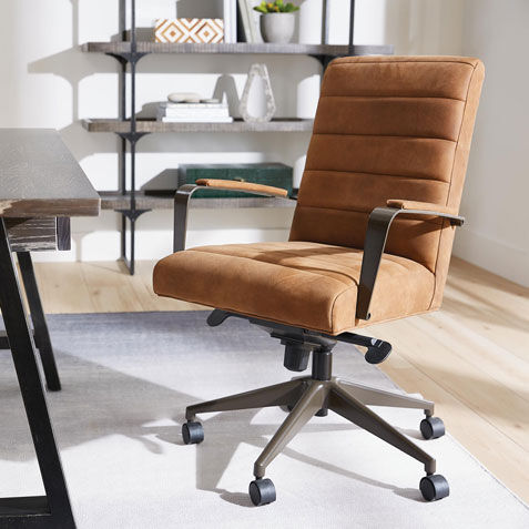 Slater Leather Channel-Back Desk Chair Product Tile Hover Image 722248