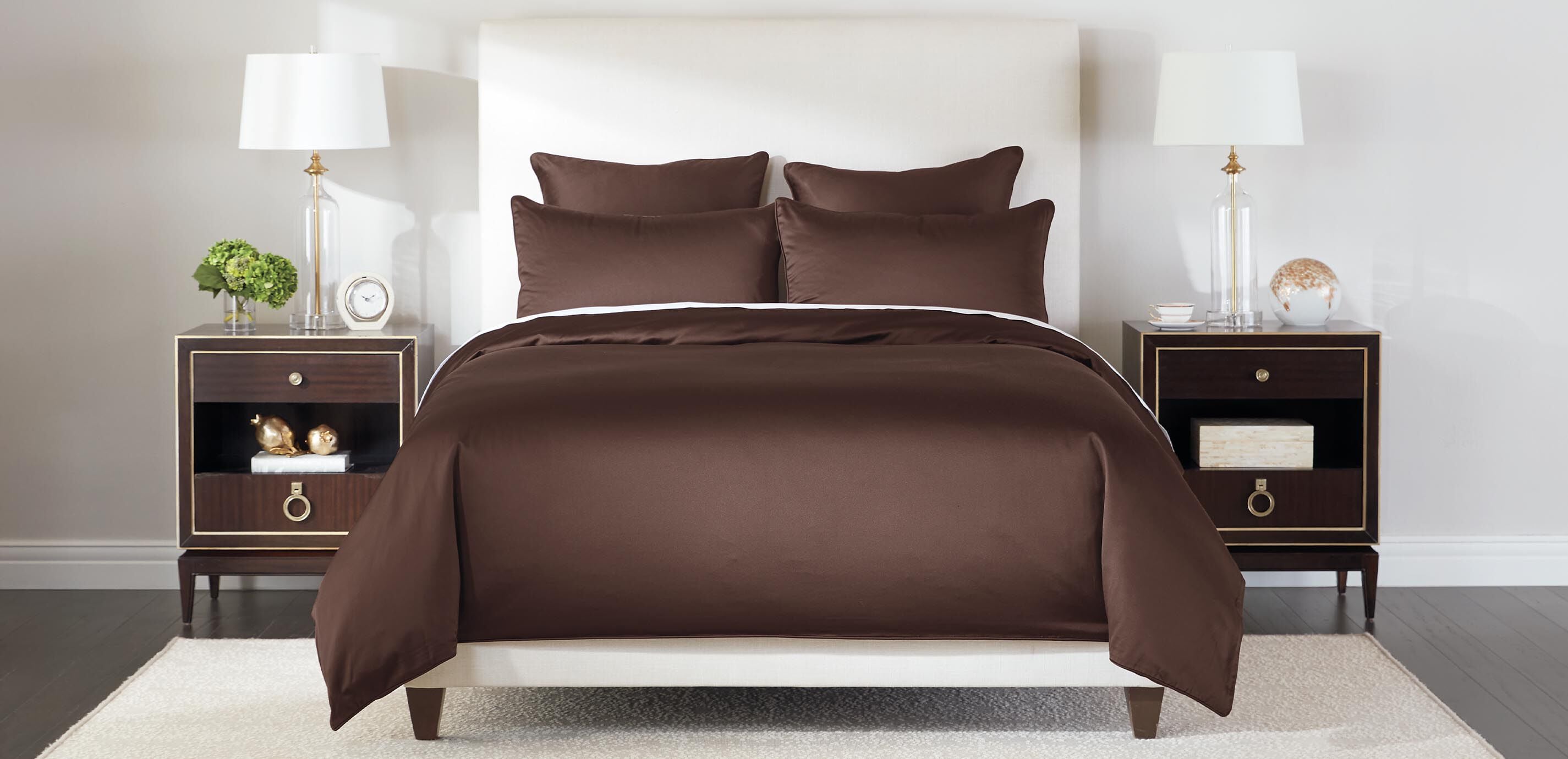 Salena Solid Duvet Cover and Shams Set, Espresso