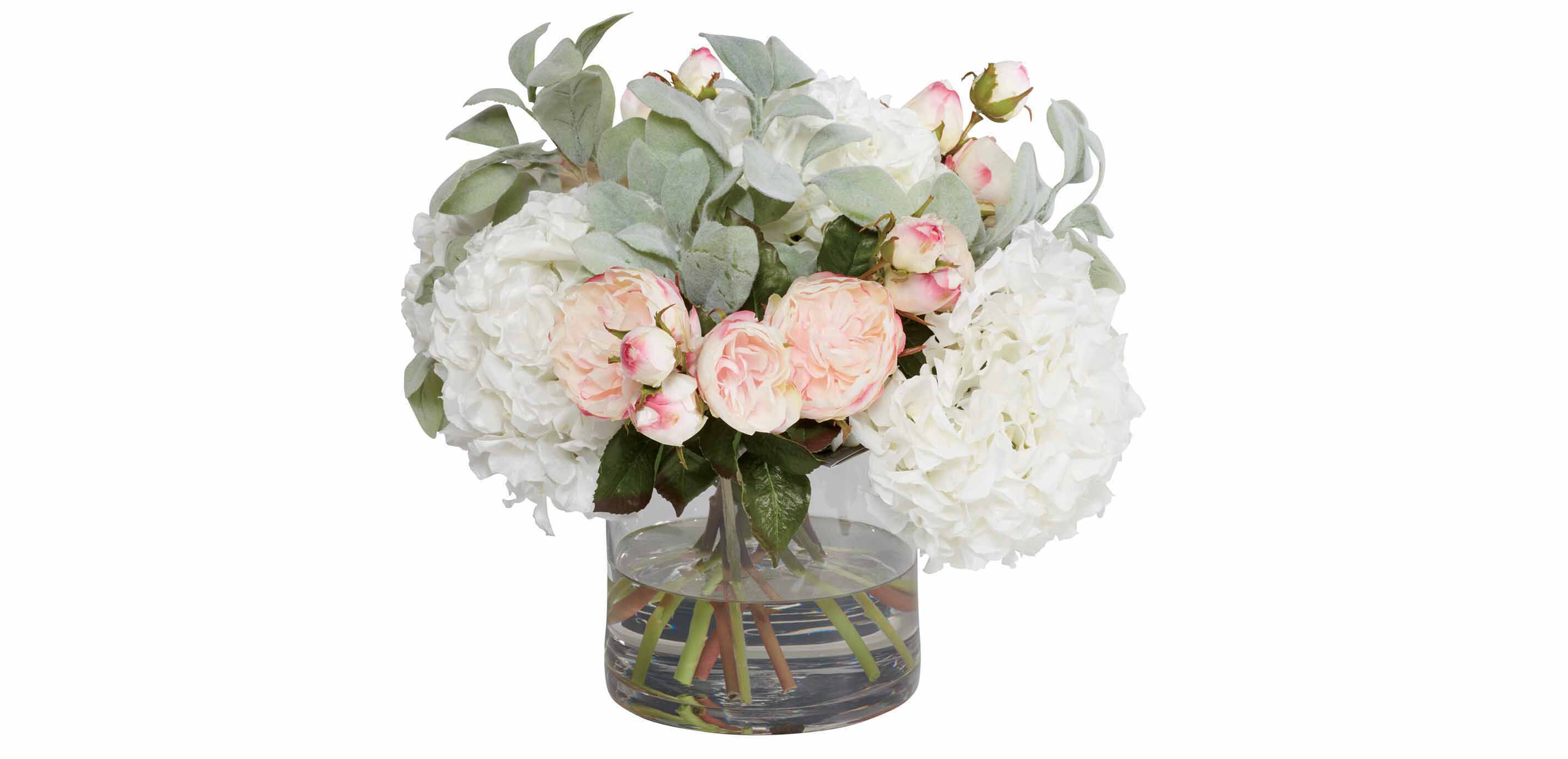 Roses & Hydrangea Branch in Vase
