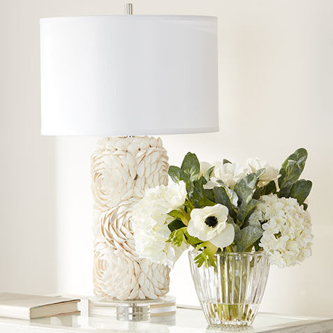 White Mixed Floral Centerpiece in Oval Vase Product Tile Hover Image 443798   WHT