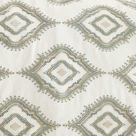 Green Embroidered Duvet Cover and Shams Set Product Tile Hover Image greenembrset