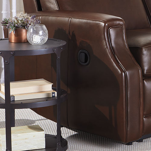Conover Scoop-Arm Leather Recliner 