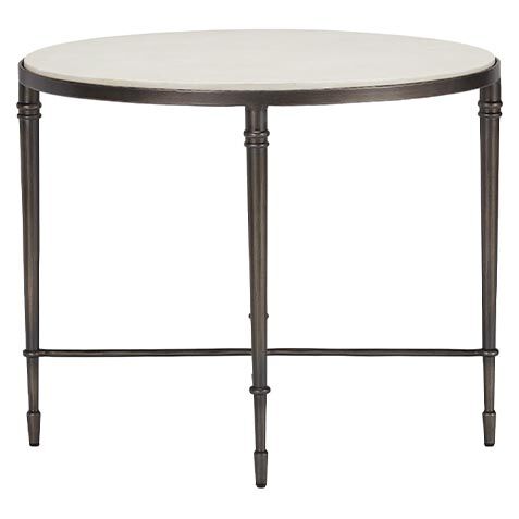 Valeria Stone-Top Oval End Table image