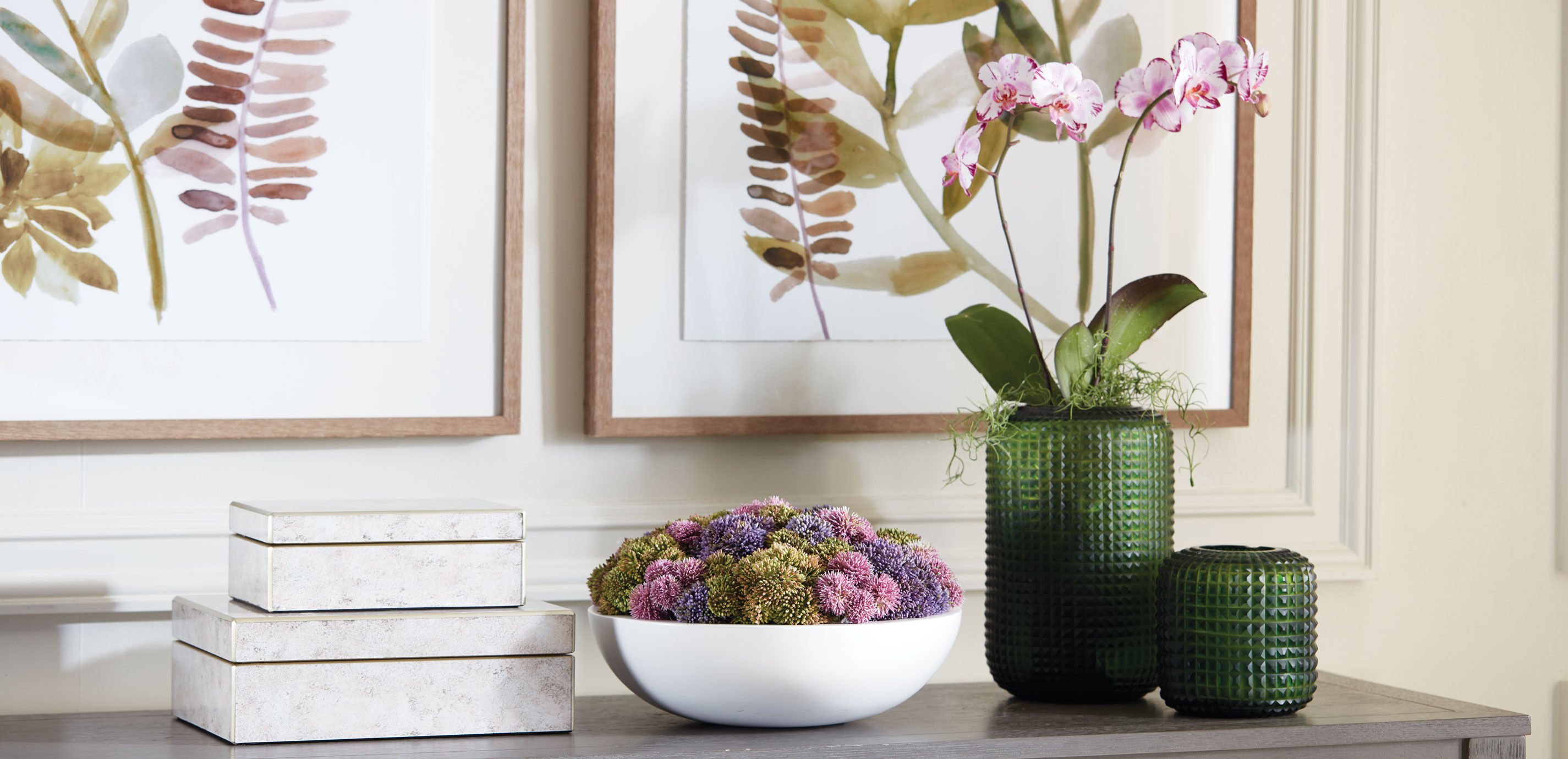 Succulents in Round White Bowl_1