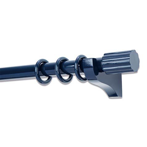 Painted Wood Drapery Hardware Set with Ribbed Cylinder Finial image