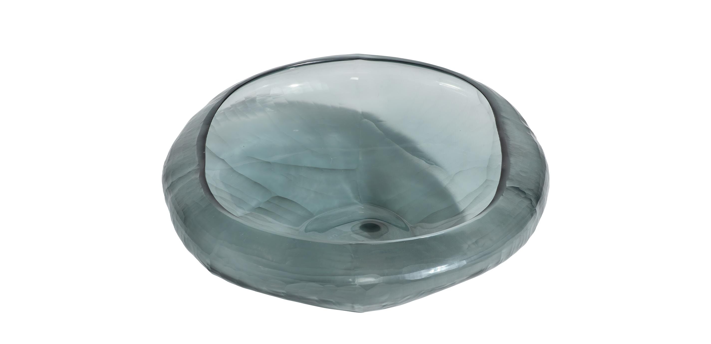 Blue-Gray Cut Glass Bowl_2
