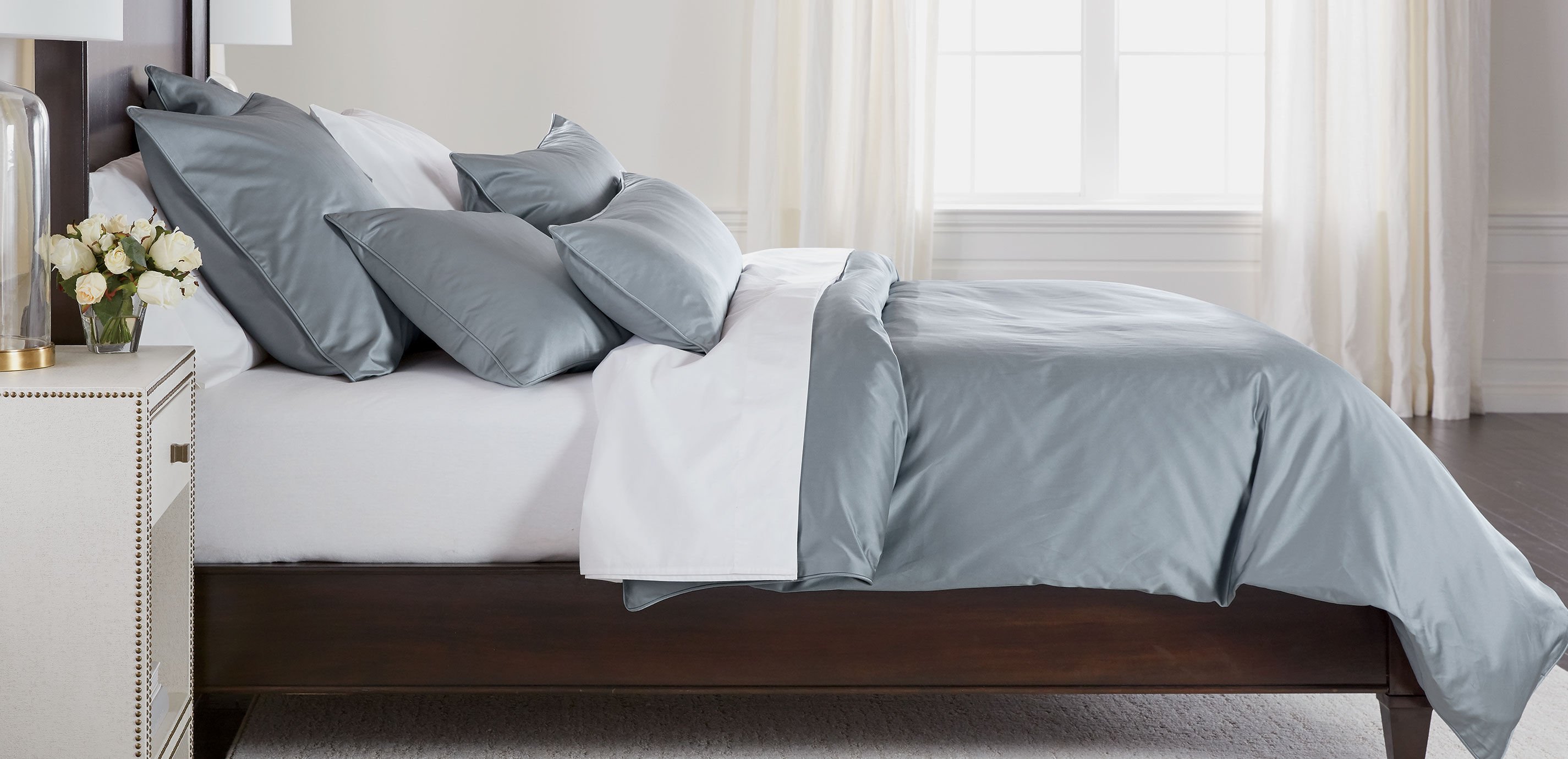 Salena Solid Duvet Cover and Shams, Mist Blue_1