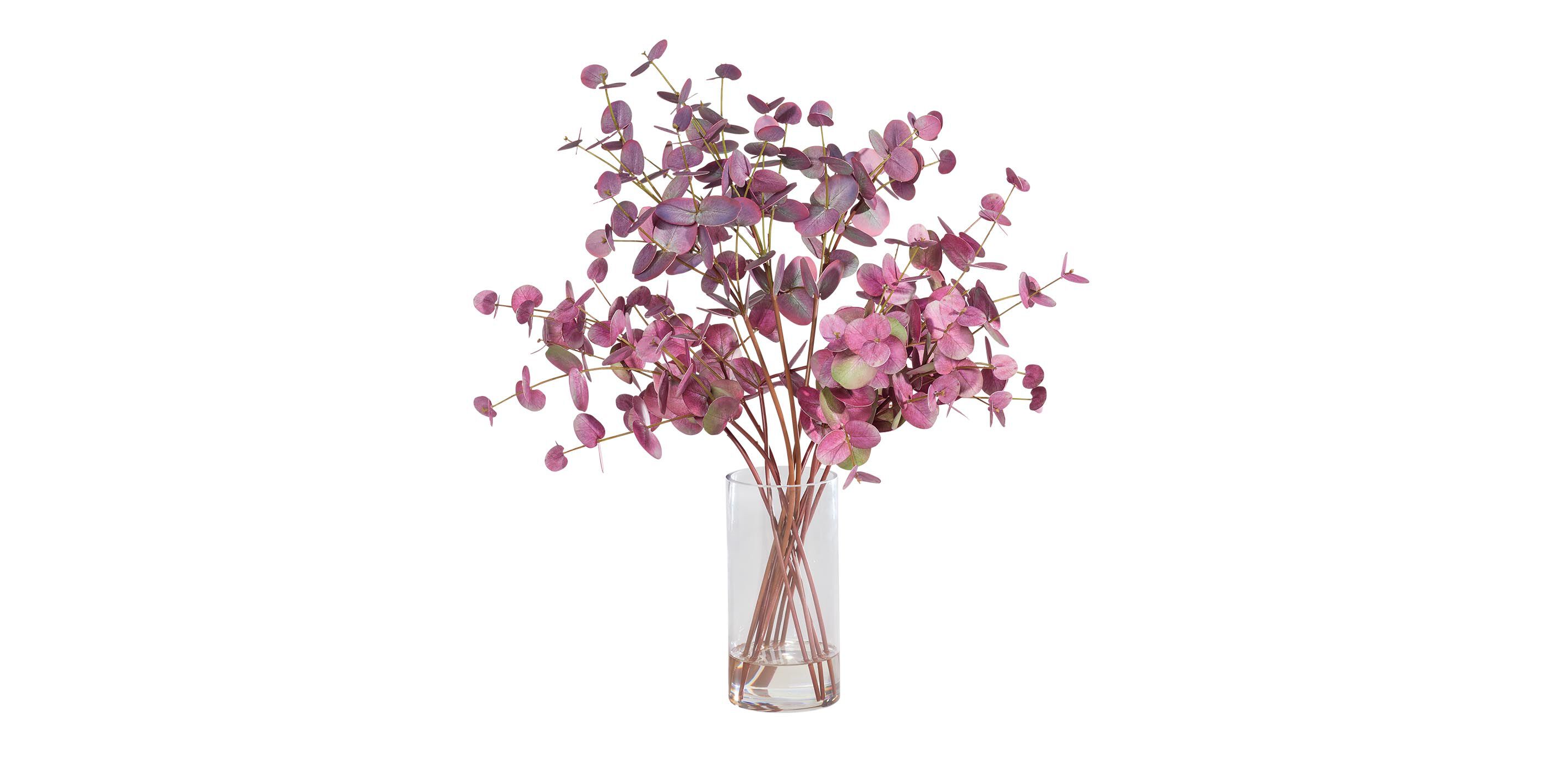 Burgundy Eucalyptus Arrangement in Glass Vase_2