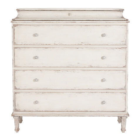 Leora Antiqued White Tall Chest image