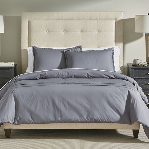 Pleated Percale Duvet Cover and Sham image