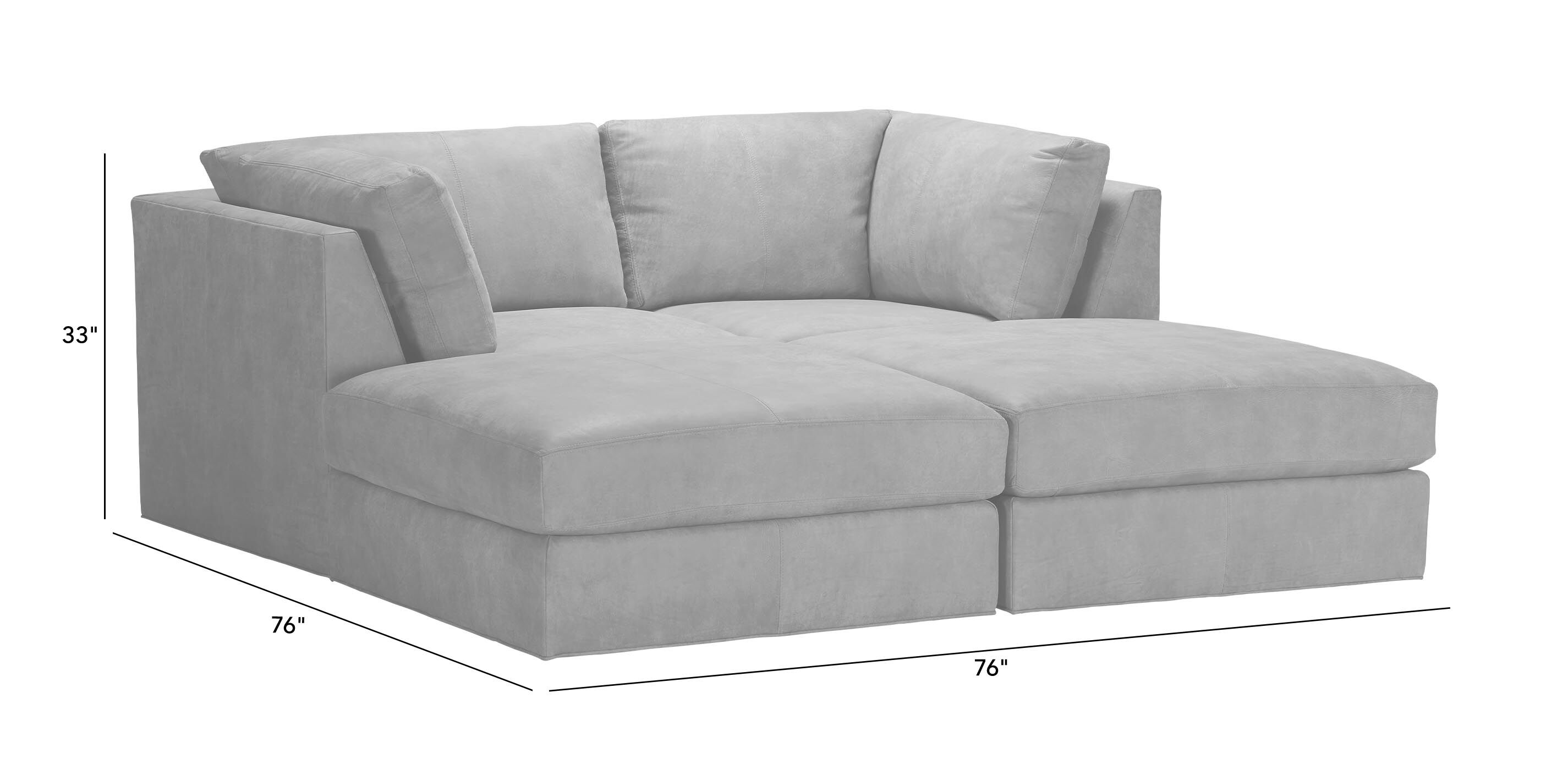 Daydreamer Leather Four-Piece Modular Chaise Sectional_1