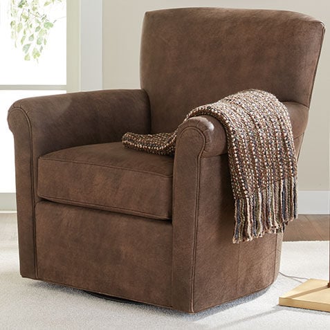 Turner Leather Roll-Arm Swivel Chair Product Tile Hover Image turnerlthraswvchair