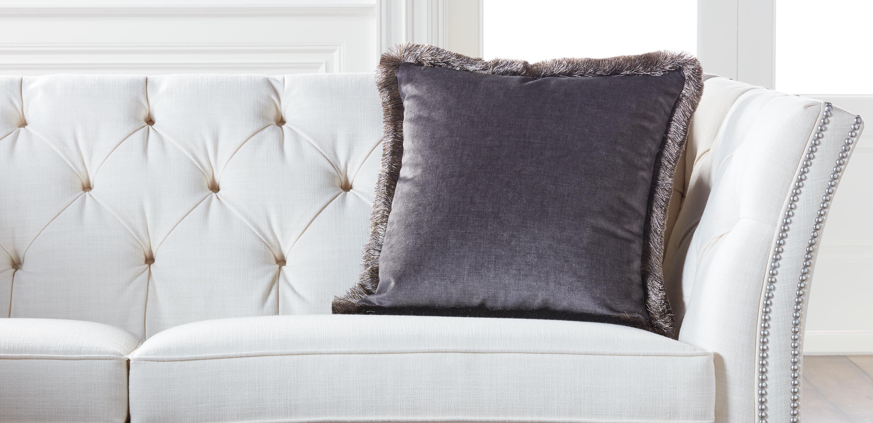 Mocha Brush-Fringed Pillow_1