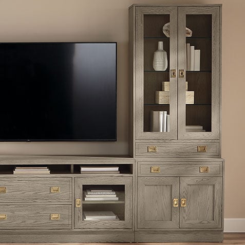 Callum Double Bookcase, Glass Doors Product Tile Hover Image 359341G2