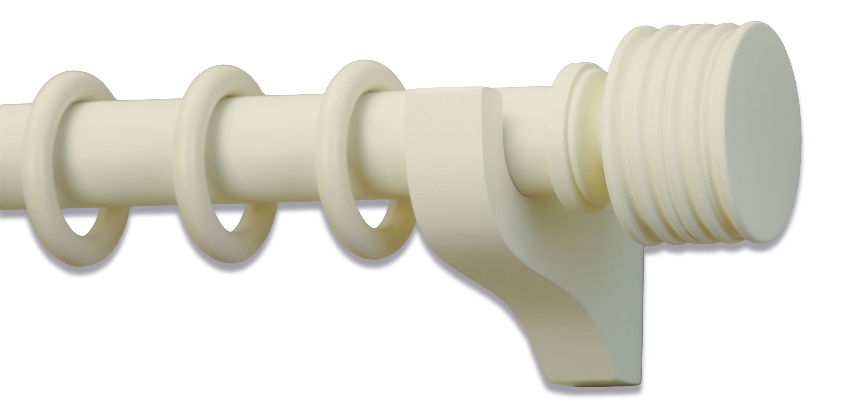 Painted Wood Drapery Hardware Set with Stacked End Cap Finial