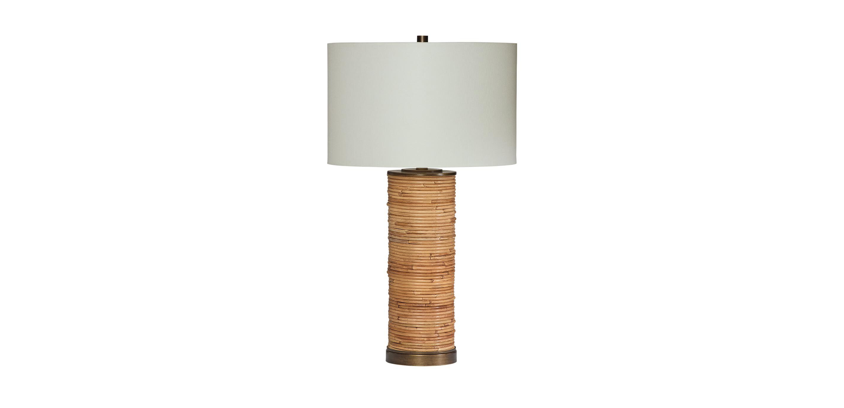 Marlie Rattan Column Table Lamp