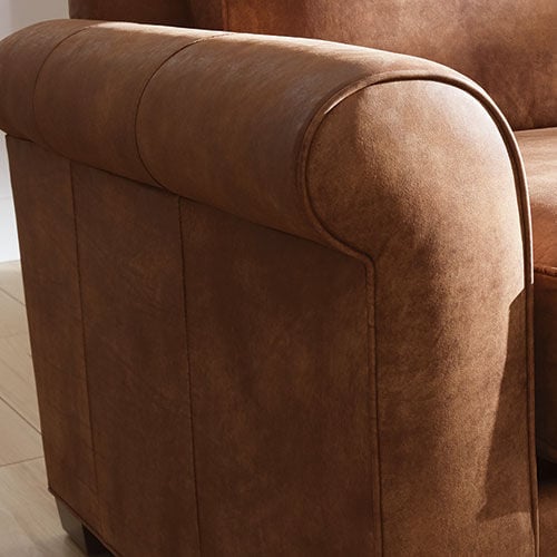 Spencer Roll-Arm Leather Chair - 24in Depth 