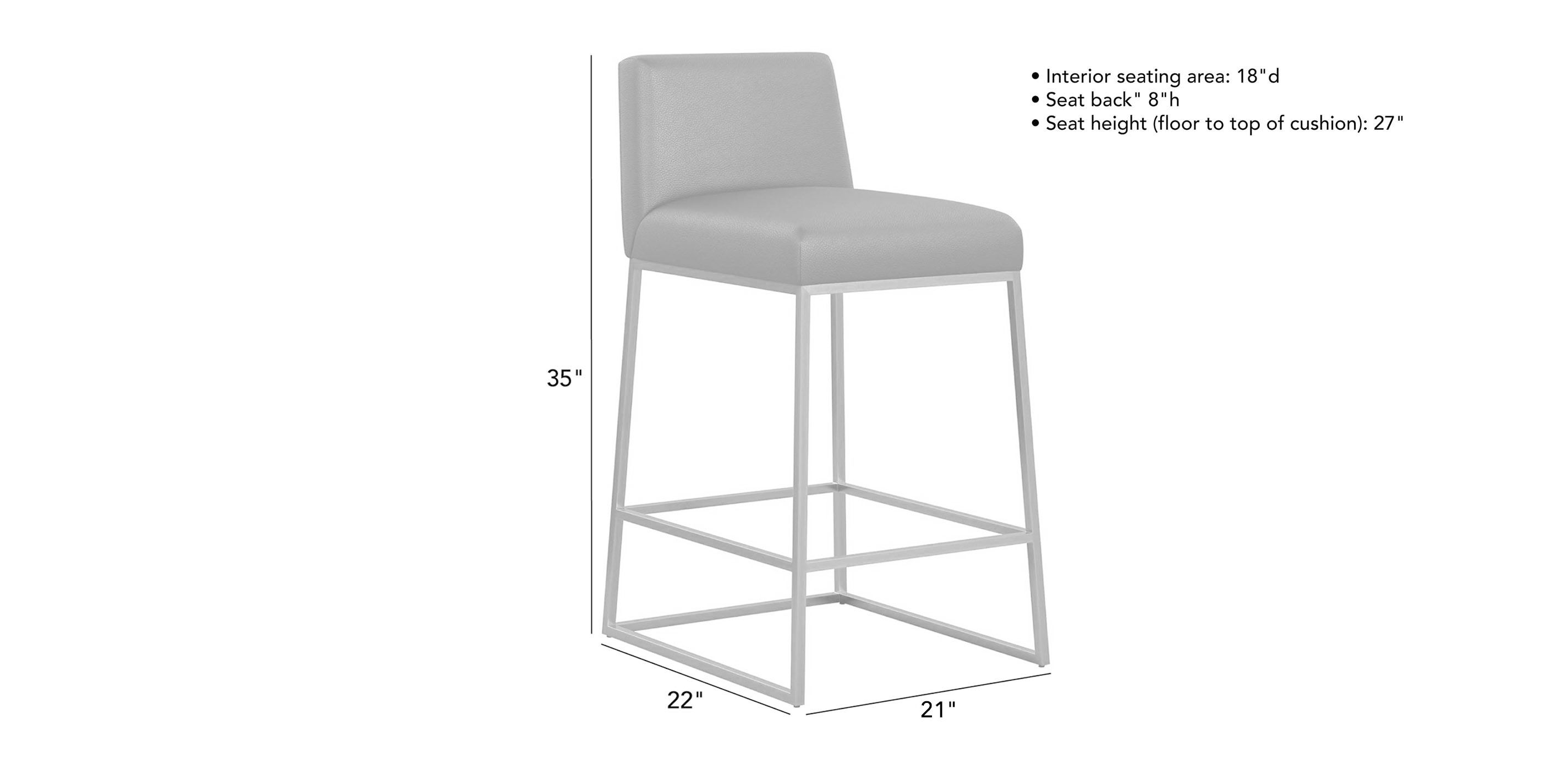 Jewel Metal Base Leather Counter Stool