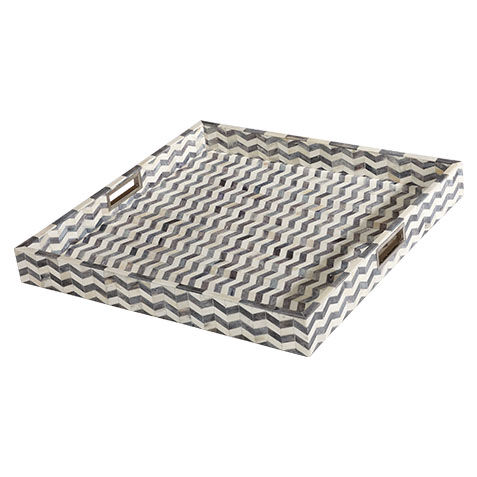 Chevron 24" Square Bone Tray image