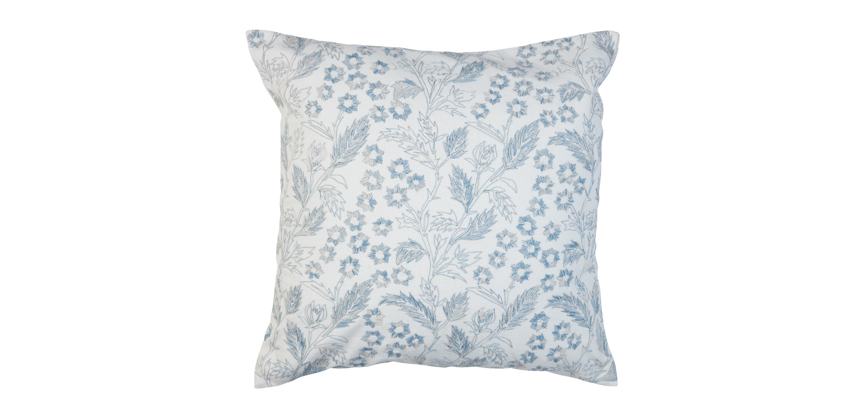 Blue Floral Scribble Pillow