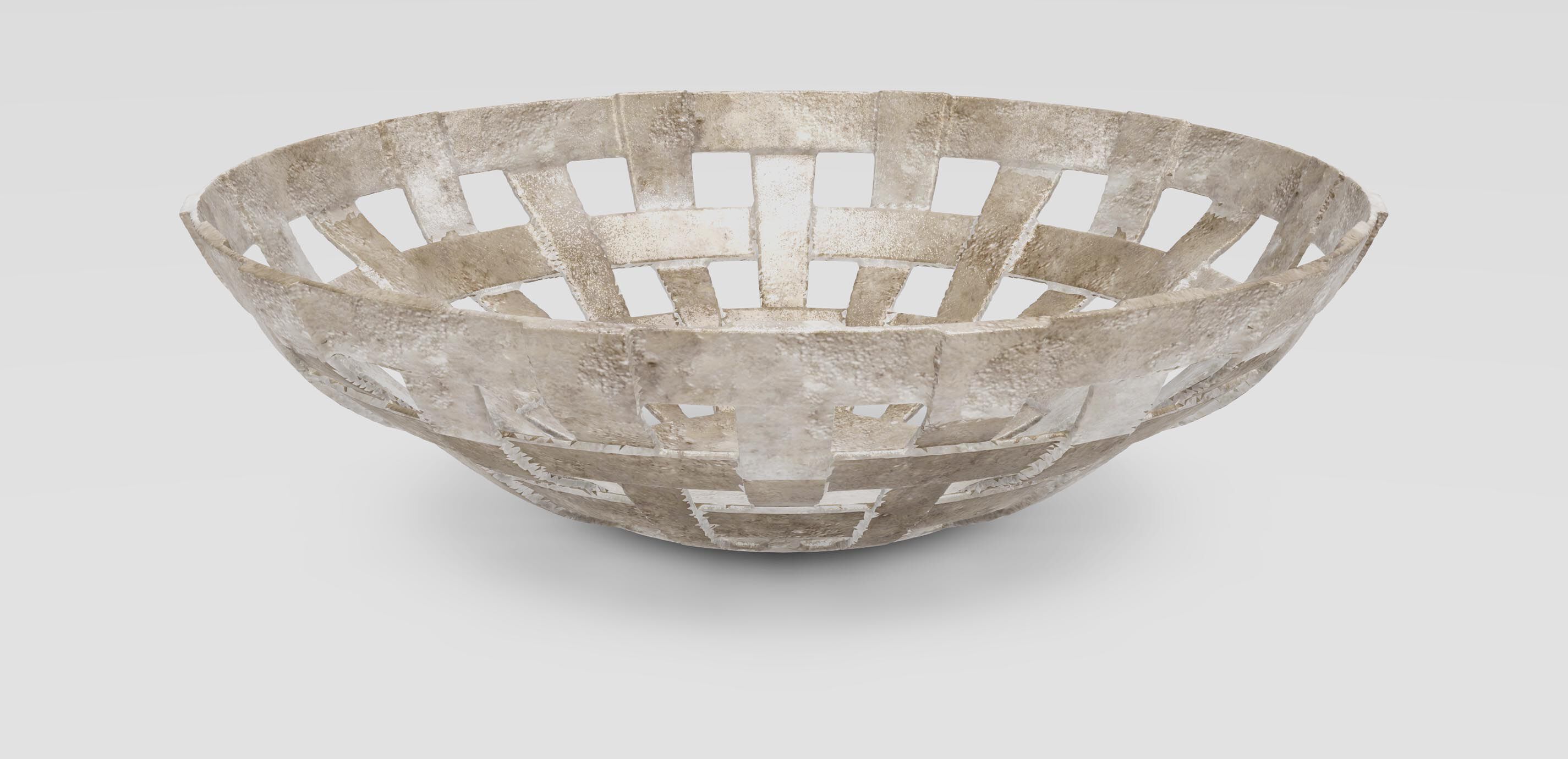 Scarlet Metal Basketweave Bowl 1