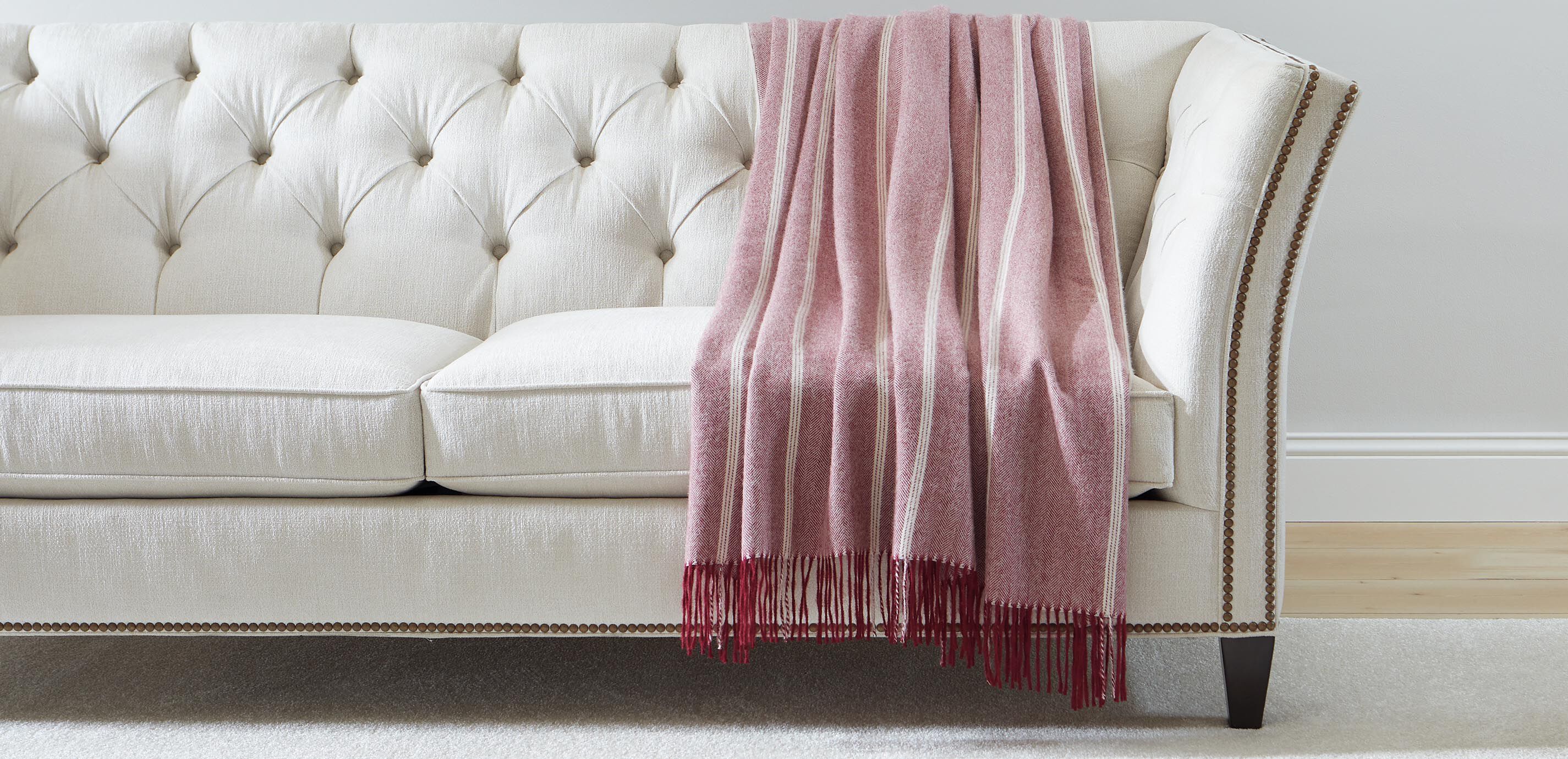 Herringbone Stripe Alpaca Throw