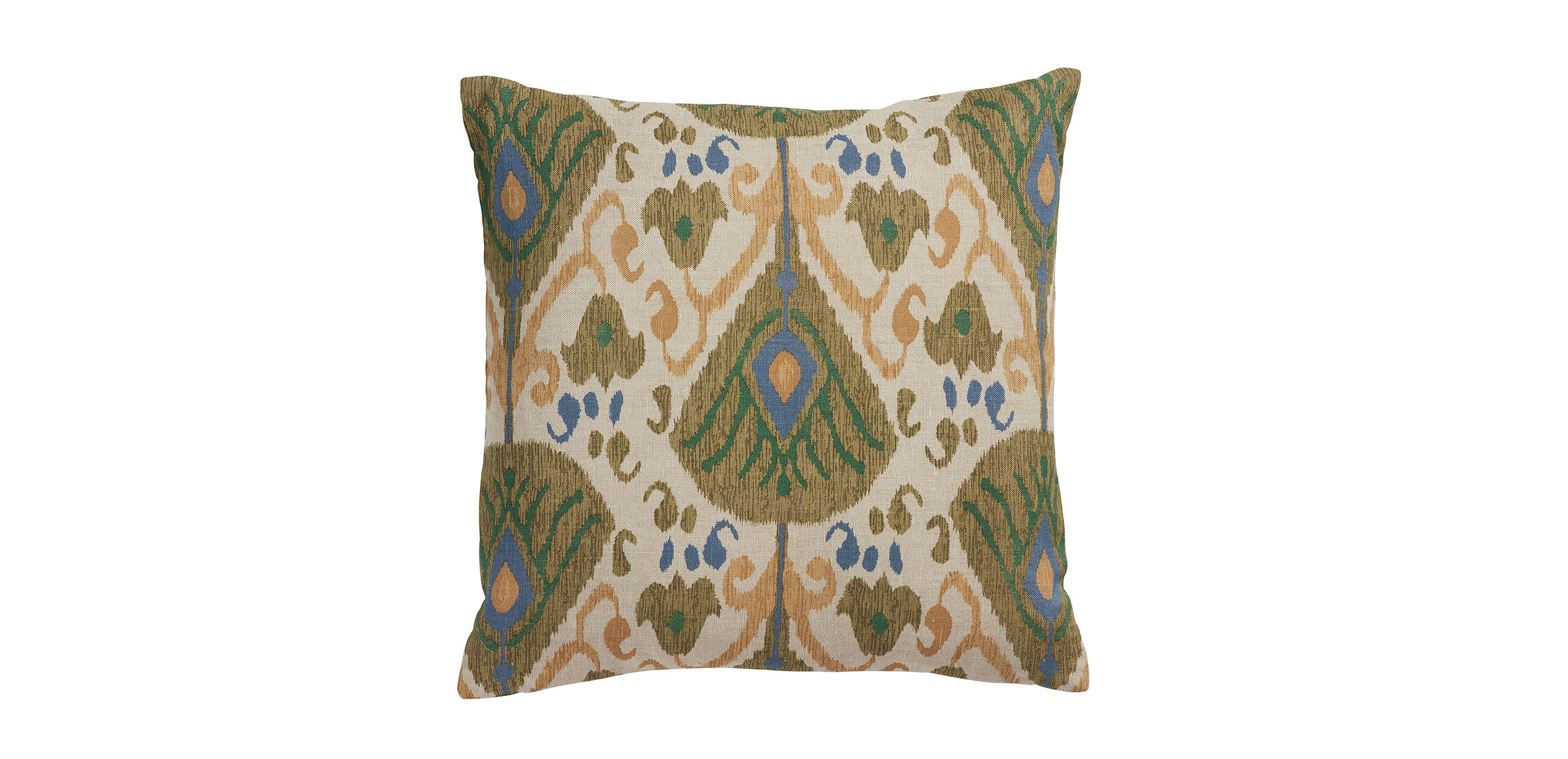Green Ikat Printed Pillow