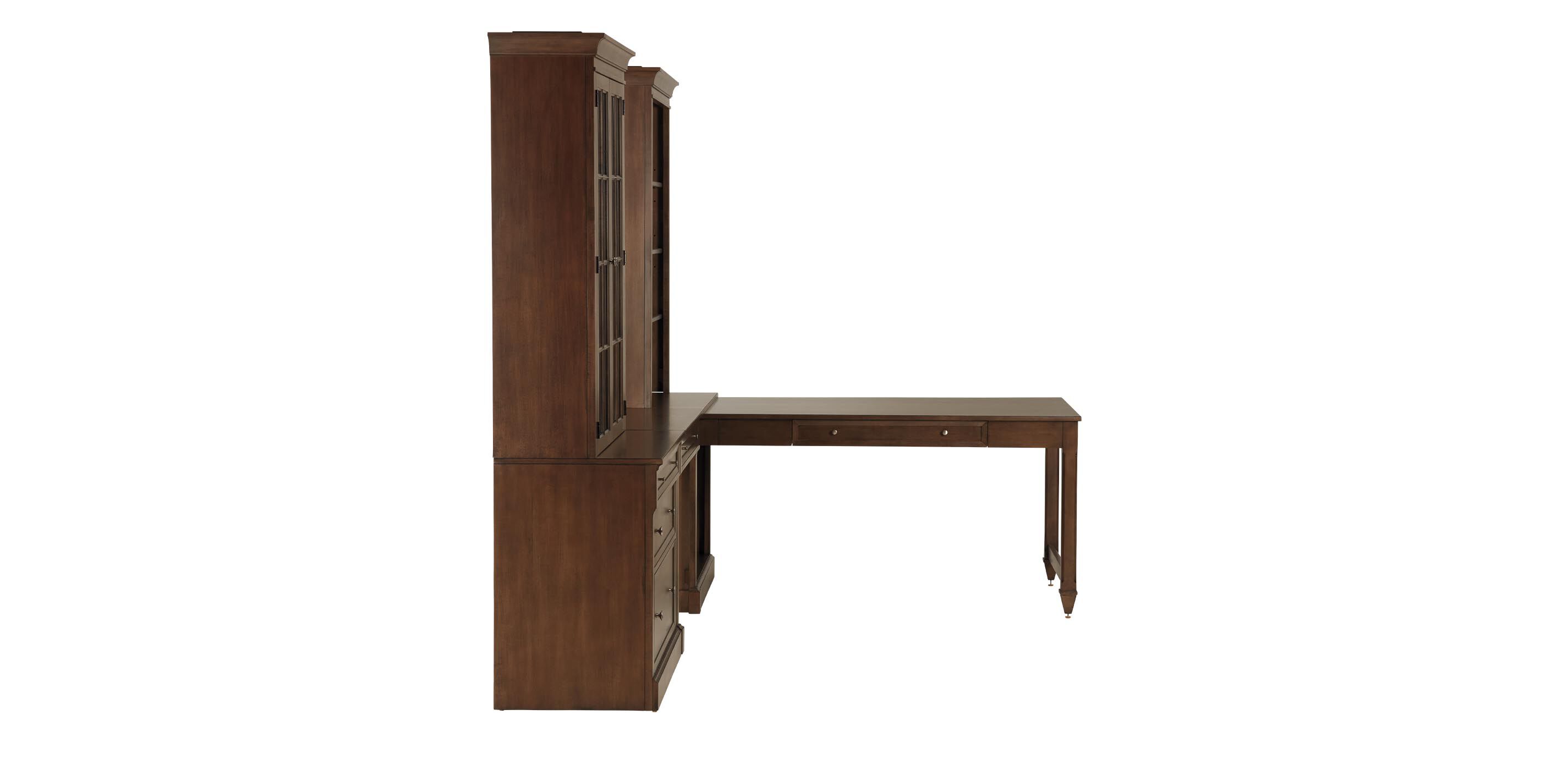 Continental Double Office Island with Bridge Desk_2