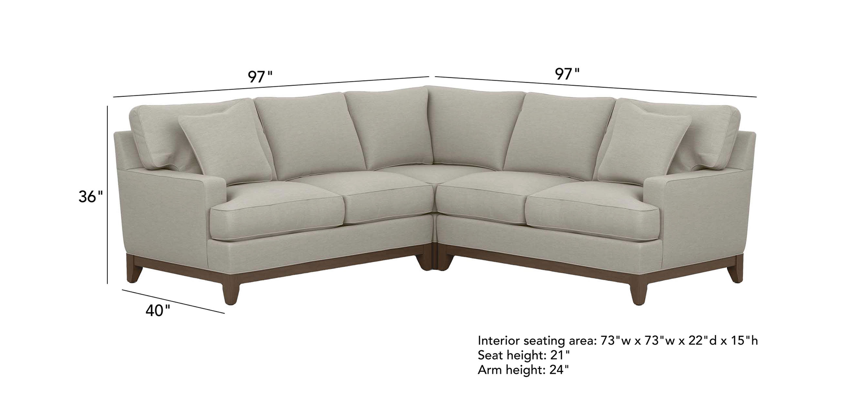 Arcata Three Piece Sectional, Quick Ship Sectionals Ethan Allen
