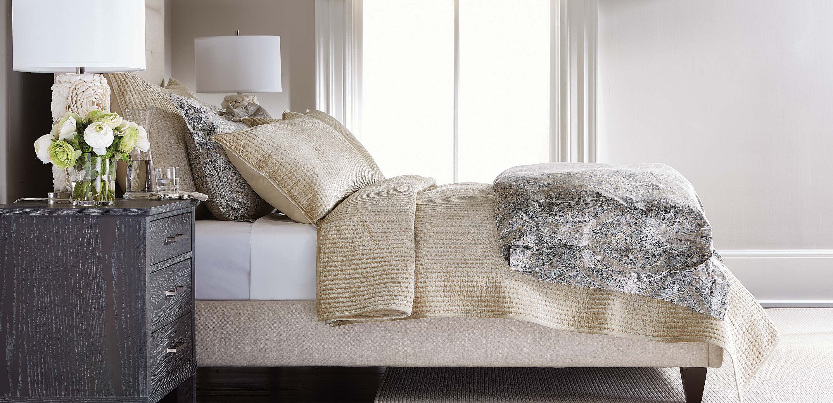 Velvet Quilted Sham, Champagne_1
